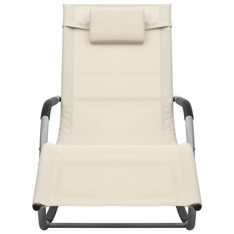 Ligbed textileen crèmekleurig en grijs MeubelReus