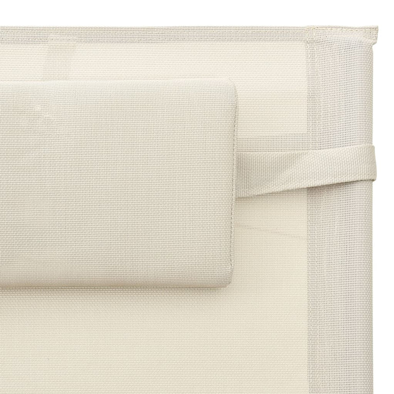 Ligbed textileen crèmekleurig en grijs MeubelReus