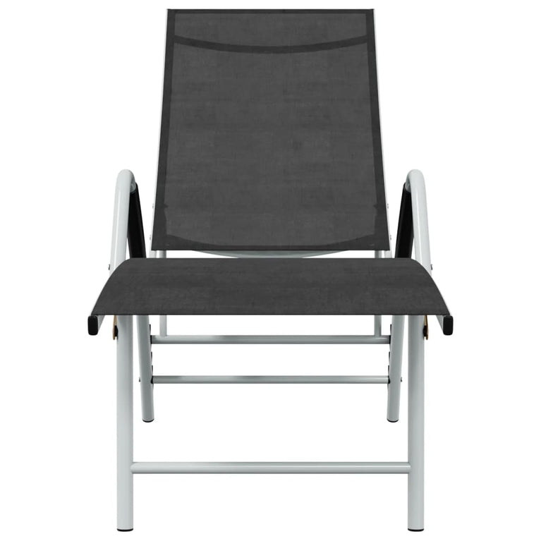 Ligbed textileen en aluminium zwart MeubelReus