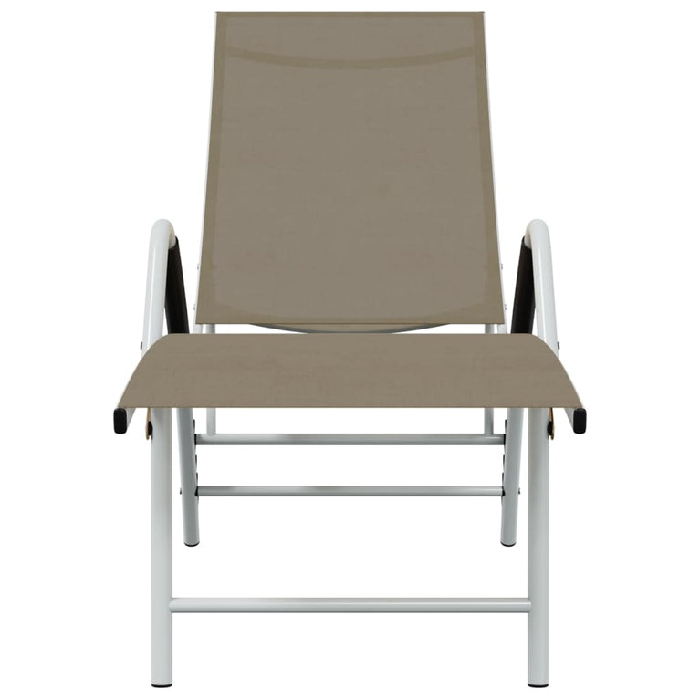 Ligbed textileen en aluminium taupe MeubelReus