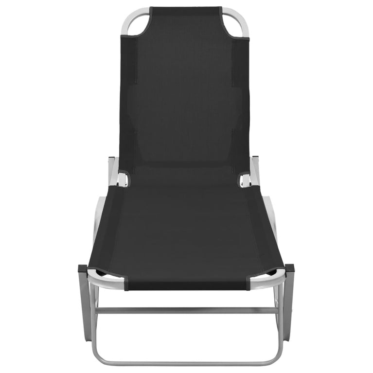 Ligbed aluminium en textileen zwart MeubelReus