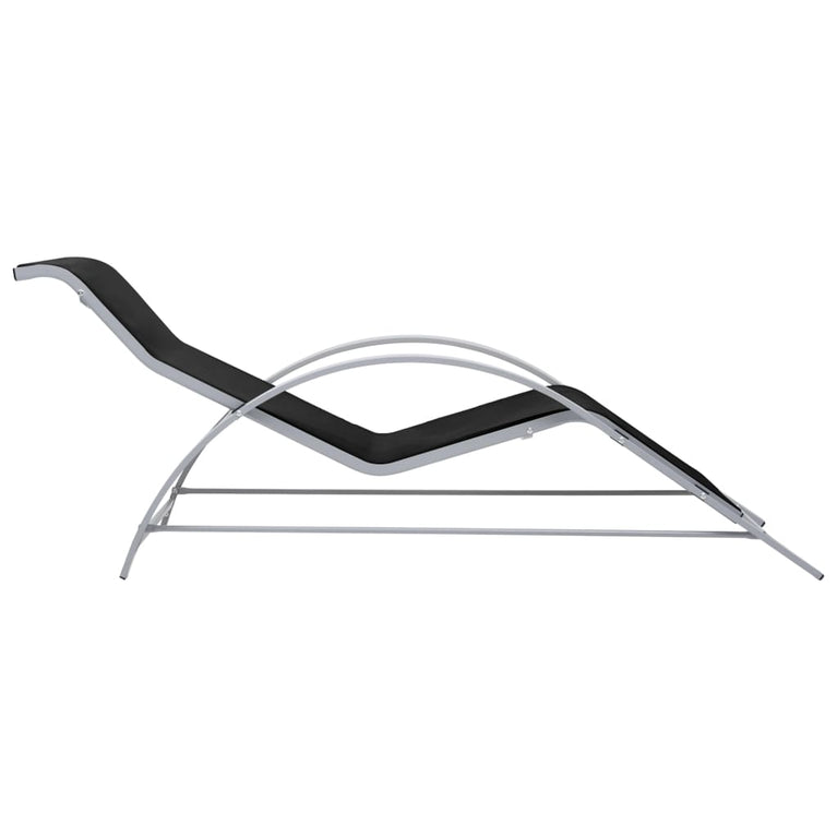 Ligbed textileen en aluminium zwart MeubelReus
