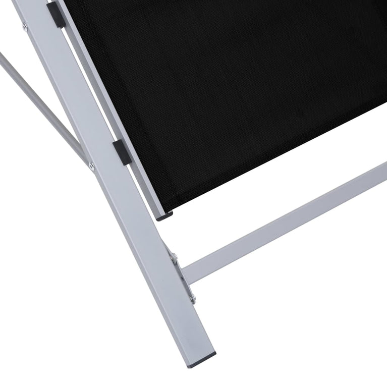 Ligbed textileen en aluminium zwart MeubelReus