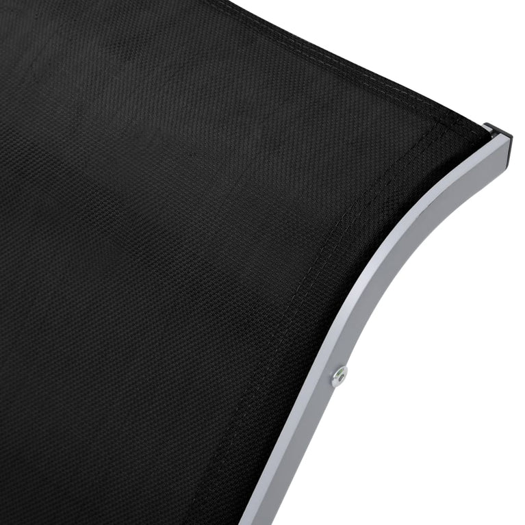 Ligbed textileen en aluminium zwart MeubelReus