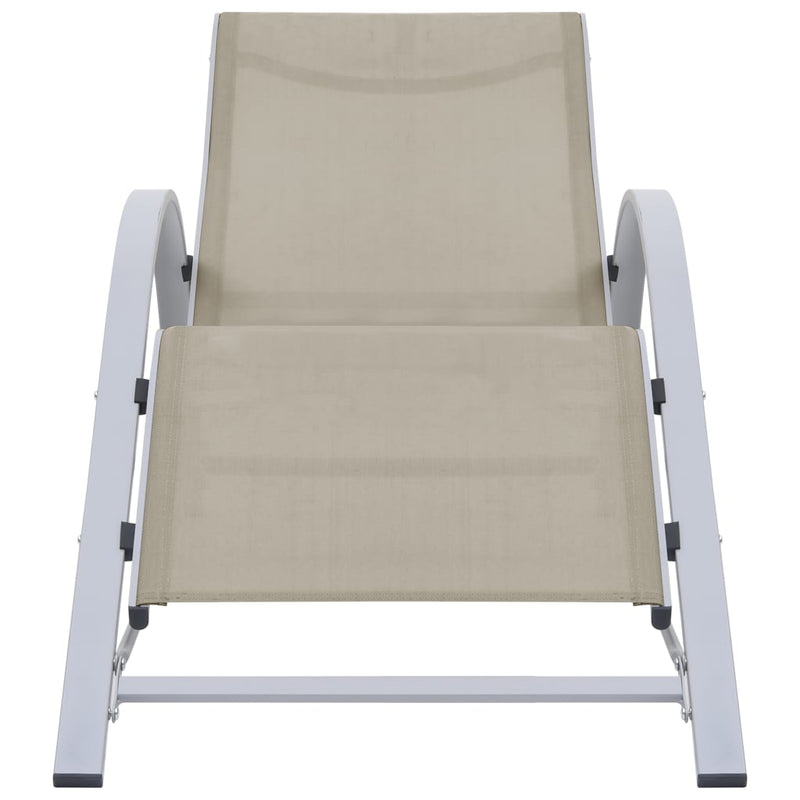 Ligbed textileen en aluminium crèmekleurig MeubelReus