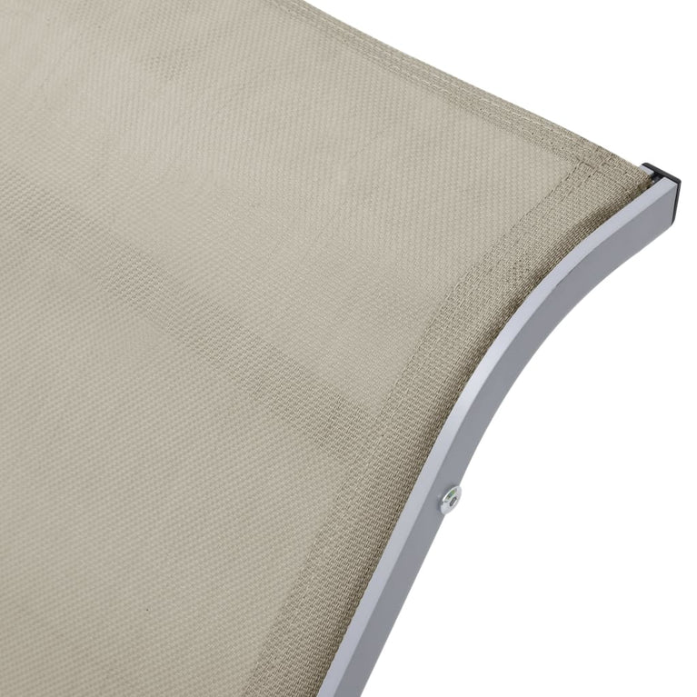 Ligbed textileen en aluminium crèmekleurig MeubelReus