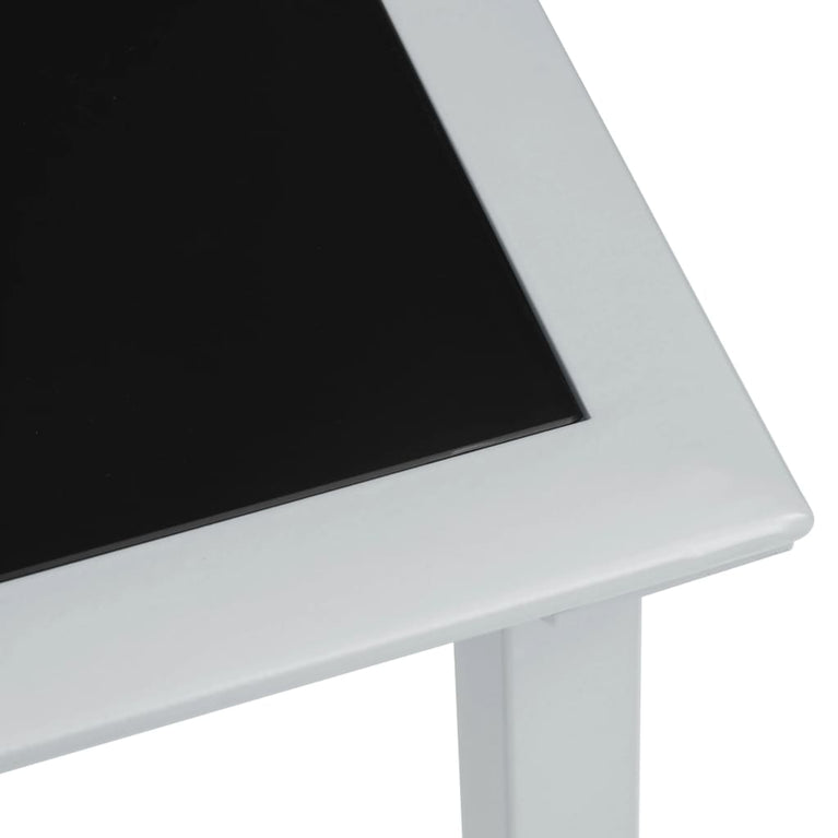 Ligbedden 2 st met tafel aluminium crèmekleurig MeubelReus
