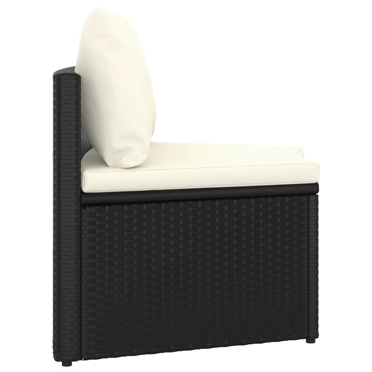 2-delige Loungeset met kussens poly rattan zwart MeubelReus