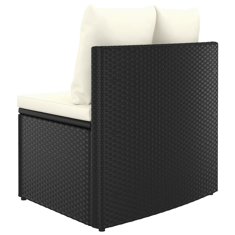 2-delige Loungeset met kussens poly rattan zwart MeubelReus