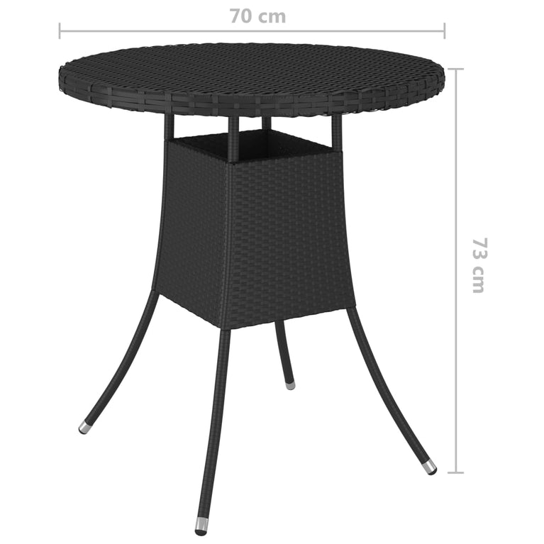 Tuintafel 70x70x73 cm poly rattan zwart MeubelReus