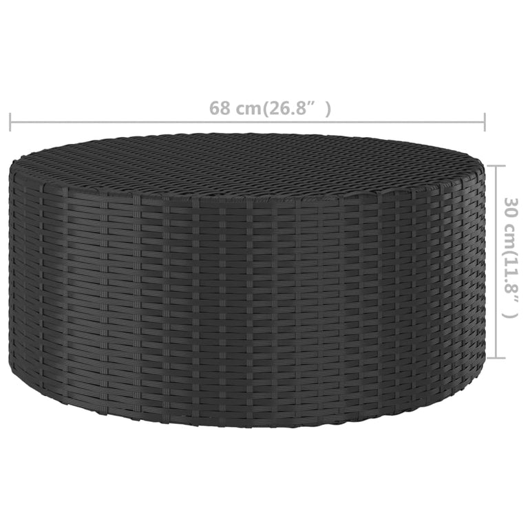 Salontafel 68x68x30 cm poly rattan zwart MeubelReus
