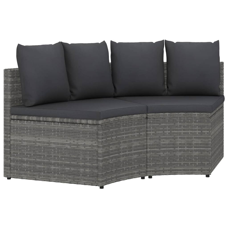 2-delige Loungeset met kussens poly rattan grijs MeubelReus