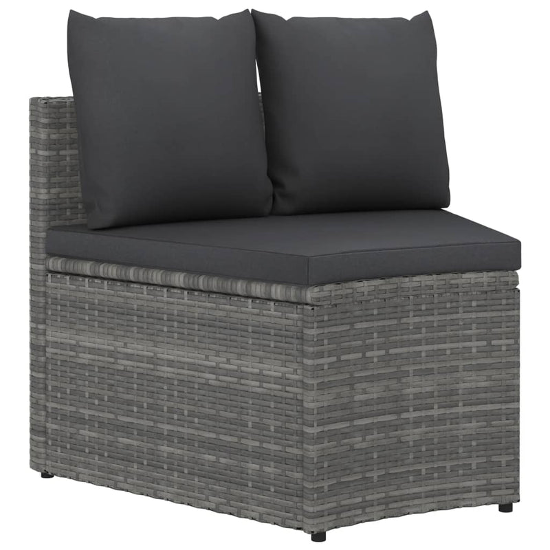 2-delige Loungeset met kussens poly rattan grijs MeubelReus