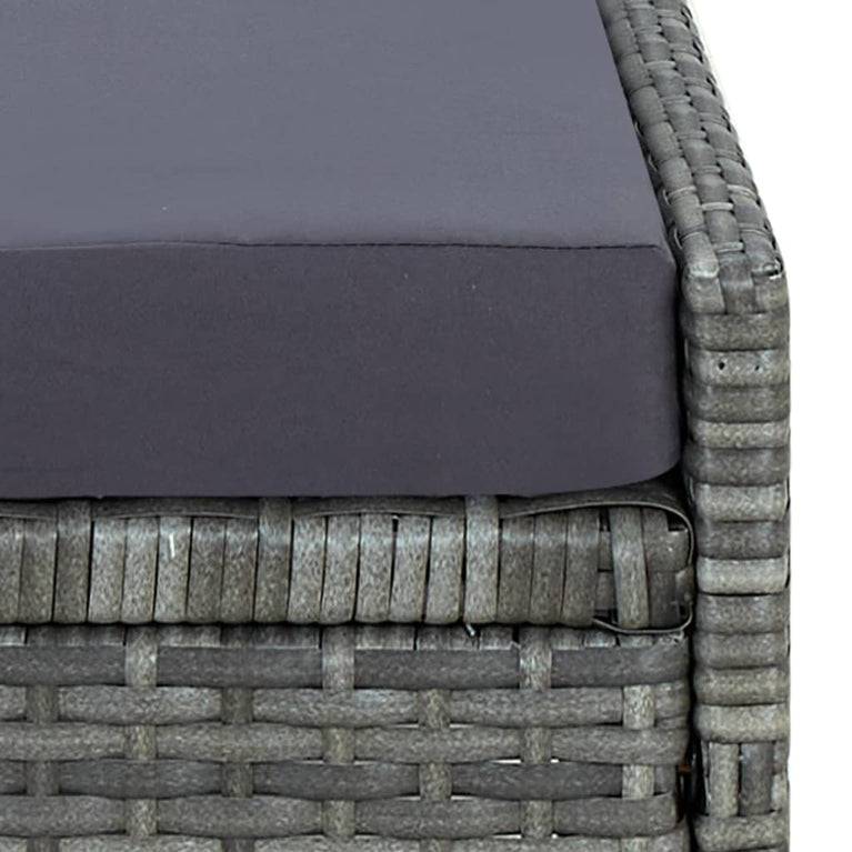Ligbed met kussen poly rattan grijs MeubelReus