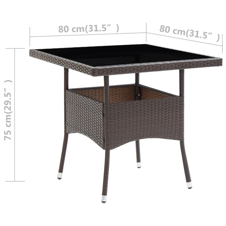 Tuintafel poly rattan bruin MeubelReus