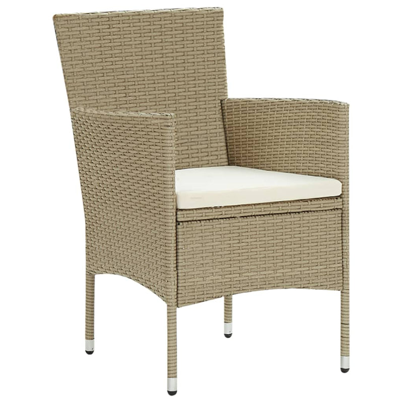 Tuinstoelen 2 st poly rattan beige MeubelReus