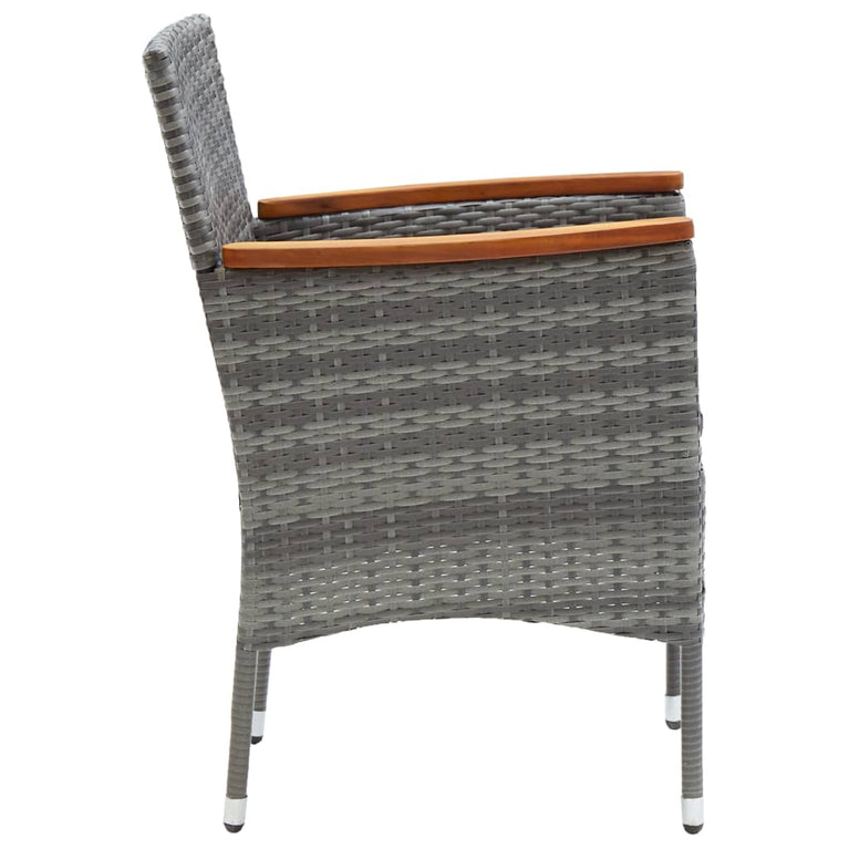 Tuinstoelen 4 st poly rattan grijs MeubelReus