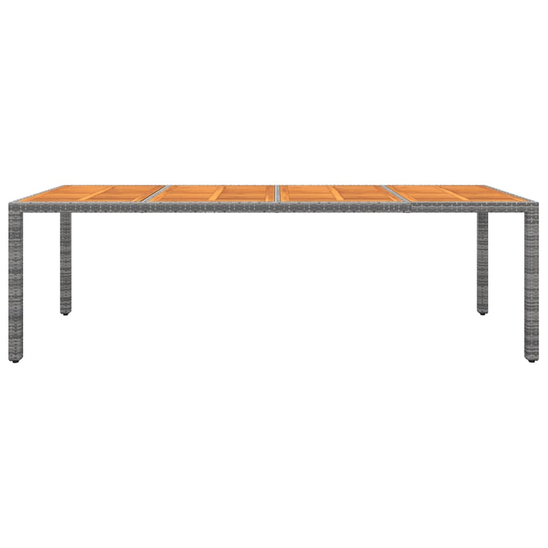 Tuintafel 250x100x75 cm poly rattan en massief acaciahout grijs MeubelReus