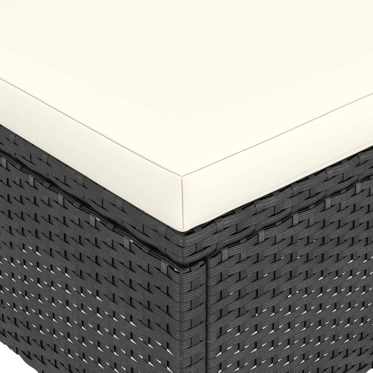 4-delige Tuinstoel- en voetenbankset rattan zwart