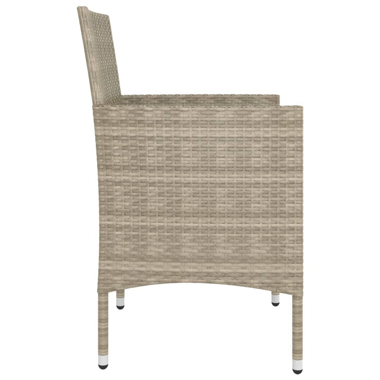 4-delige Tuinstoelen- en voetenbankenset poly rattan beige