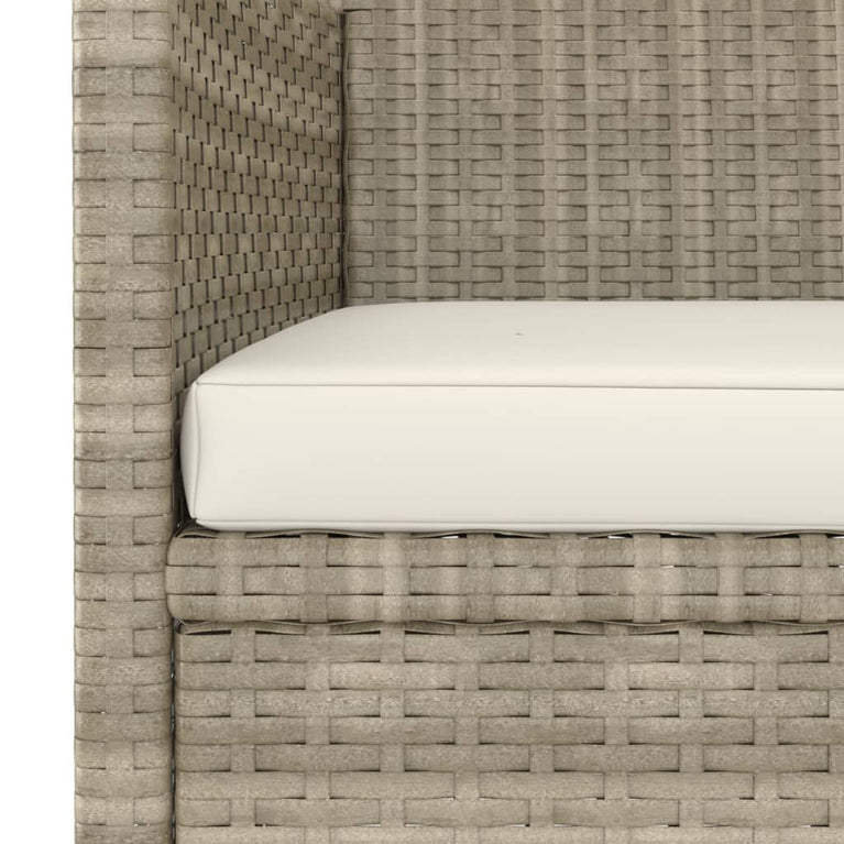 4-delige Tuinstoelen- en voetenbankenset poly rattan beige