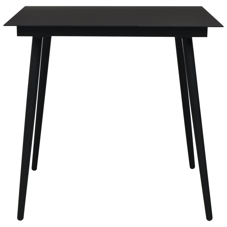 Tuintafel 80x80x74 cm staal en glas zwart MeubelReus