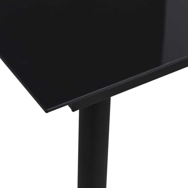 Tuintafel 80x80x74 cm staal en glas zwart MeubelReus