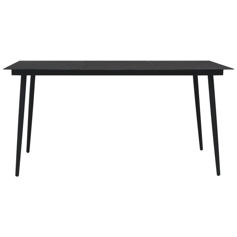 Tuintafel 150x80x74 cm staal en glas zwart MeubelReus