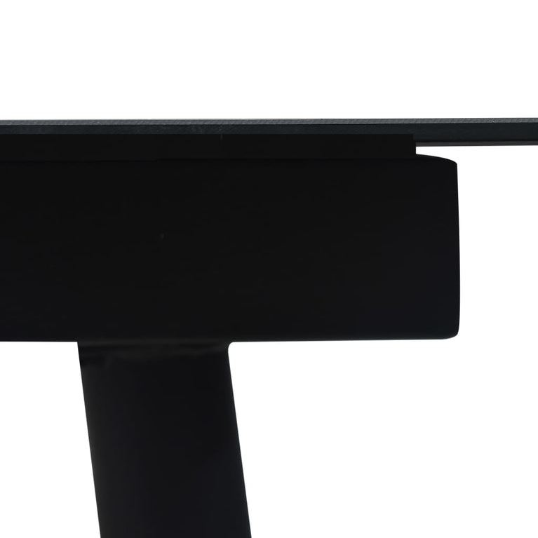Tuintafel 150x80x74 cm staal en glas zwart MeubelReus