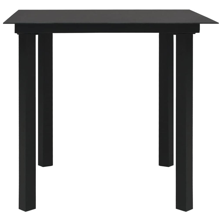 Tuintafel 80x80x74 cm staal en glas zwart MeubelReus
