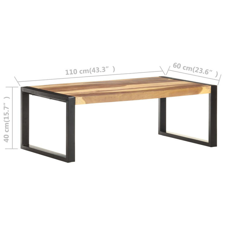 Salontafel 110x60x40 cm massief hout met sheesham afwerking MeubelReus