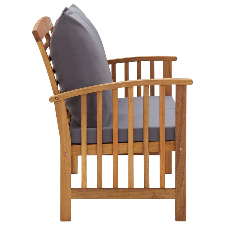 Tuinbank met kussens 119 cm massief acaciahout MeubelReus