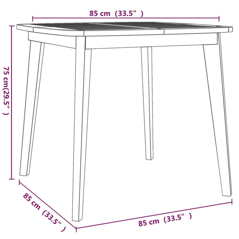 Tuintafel 85x85x75 cm massief acaciahout MeubelReus