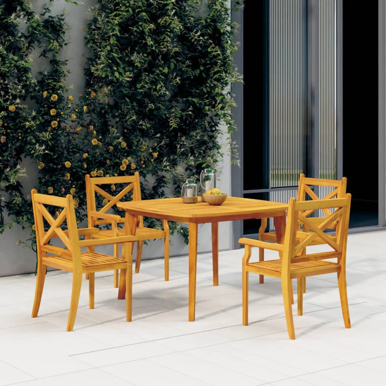 Tuintafel 110x110x75 cm massief acaciahout MeubelReus