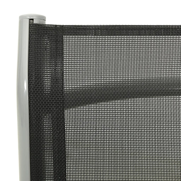 Tuinstoel verstelbaar textileen en aluminium zilverkleurig MeubelReus