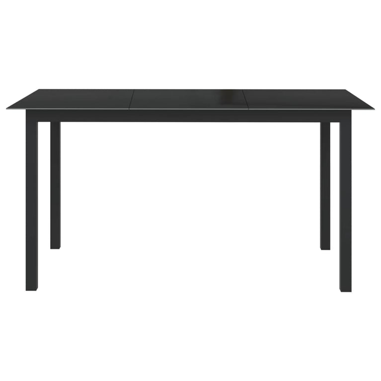 Tuintafel 150x90x74 cm aluminium en glas zwart MeubelReus