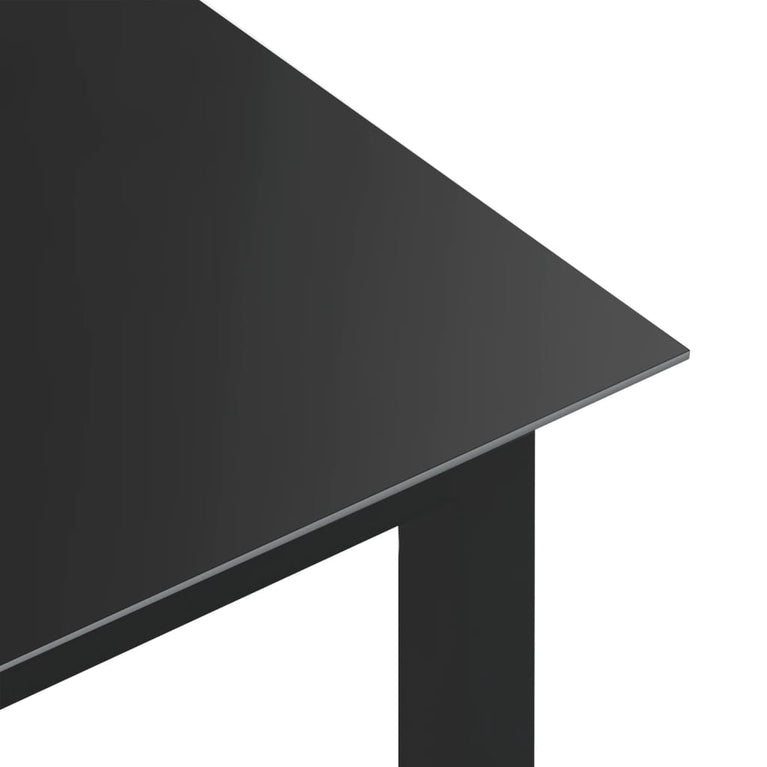Tuintafel 150x90x74 cm aluminium en glas zwart MeubelReus