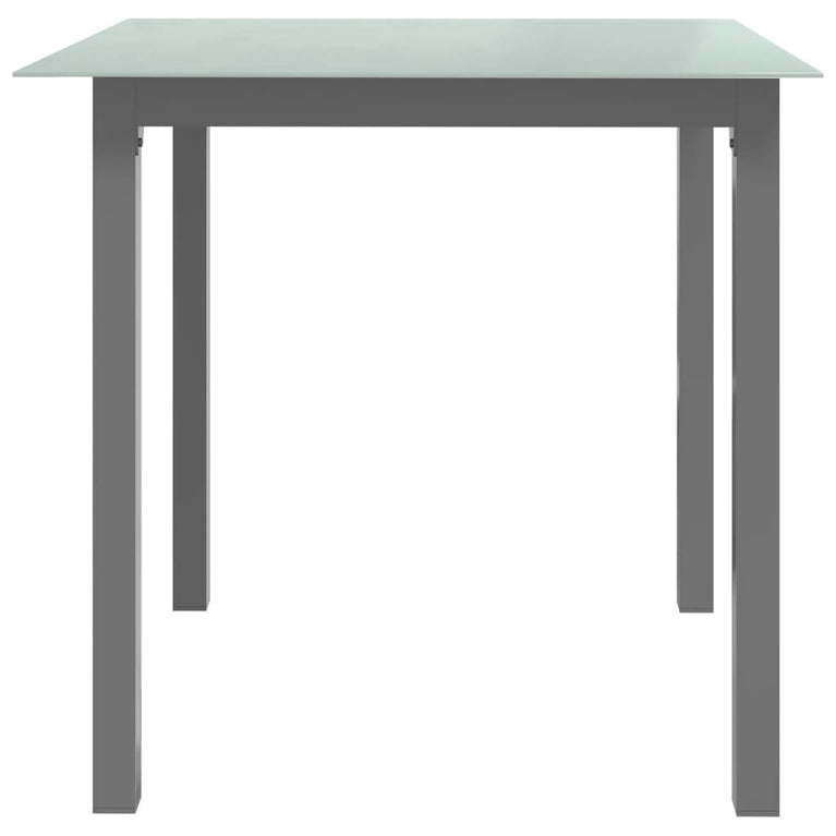 Tuintafel 80x80x74 cm aluminium en glas lichtgrijs MeubelReus