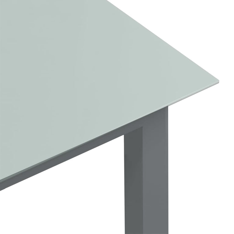 Tuintafel 80x80x74 cm aluminium en glas lichtgrijs MeubelReus