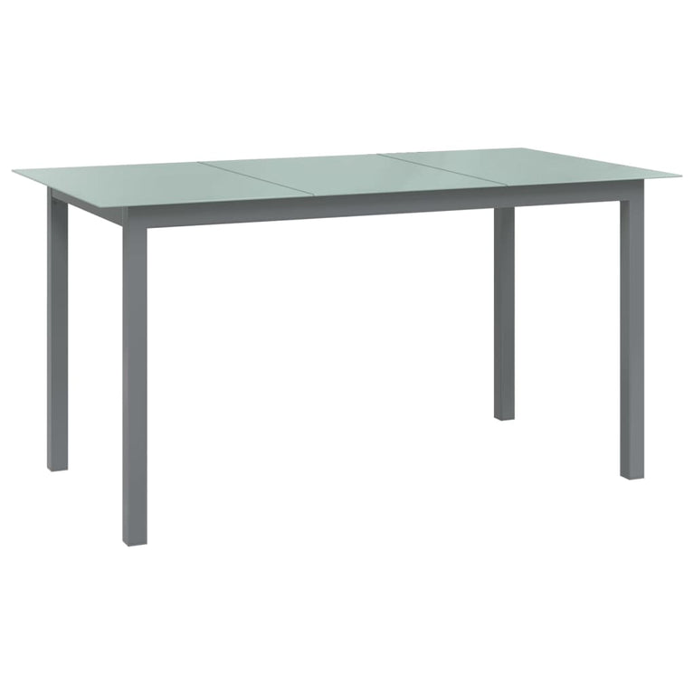 Tuintafel 150x90x74 cm aluminium en glas lichtgrijs MeubelReus
