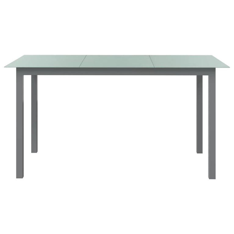 Tuintafel 150x90x74 cm aluminium en glas lichtgrijs MeubelReus