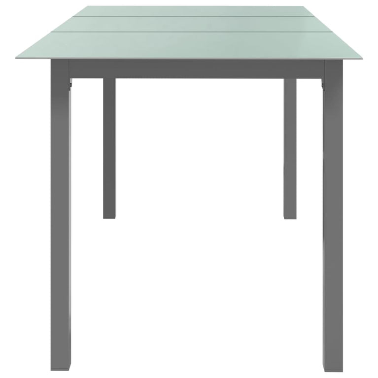 Tuintafel 150x90x74 cm aluminium en glas lichtgrijs MeubelReus