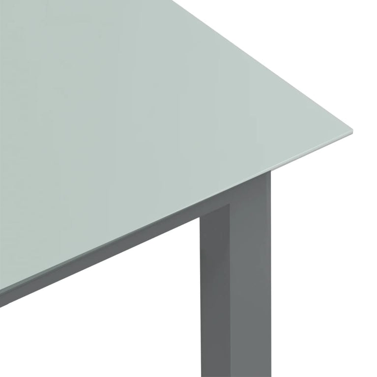 Tuintafel 150x90x74 cm aluminium en glas lichtgrijs MeubelReus