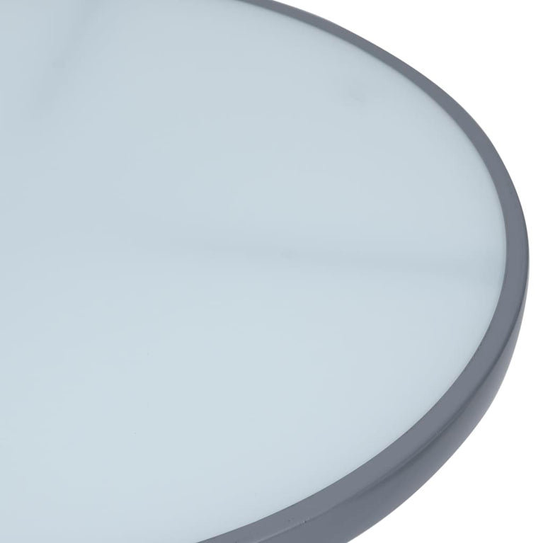 Tuintafel 80 cm staal en glas lichtgrijs MeubelReus