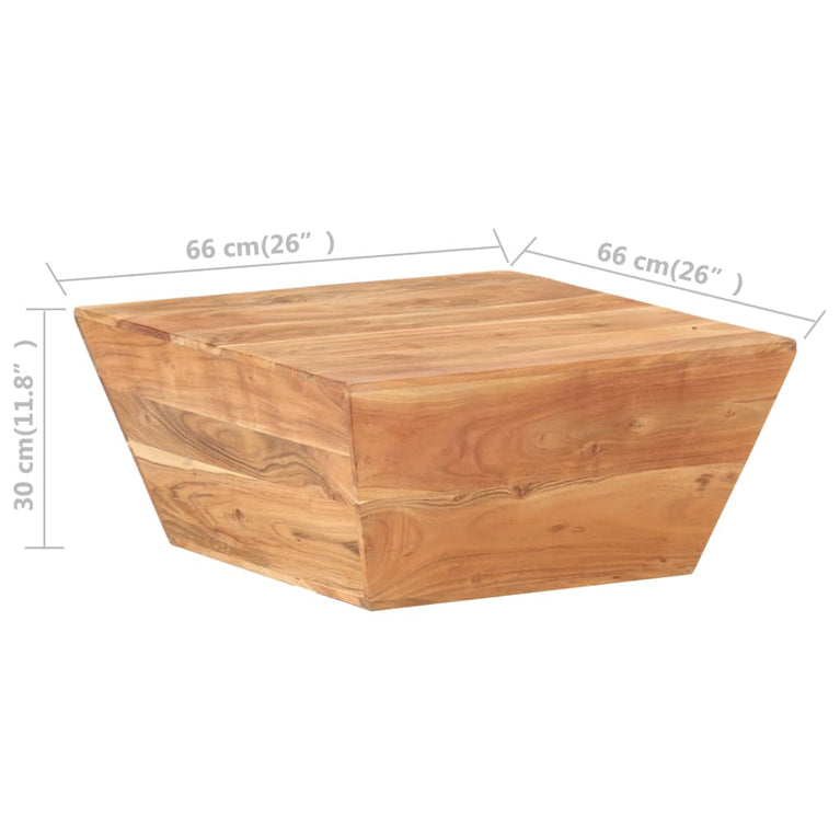Salontafel V-vormig 66x66x30 cm massief acaciahout MeubelReus
