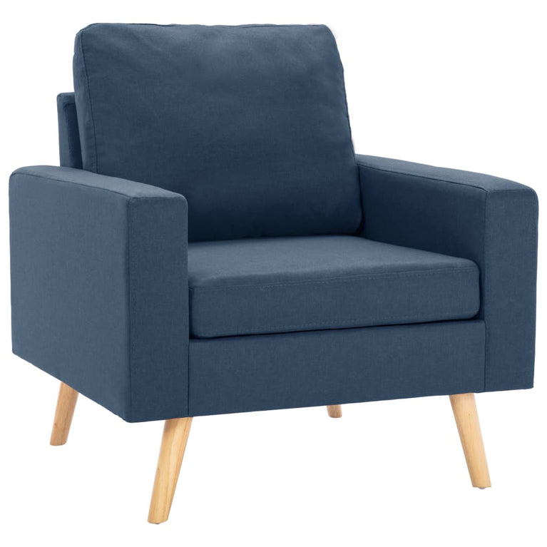 2-delig Bankstel stof blauw