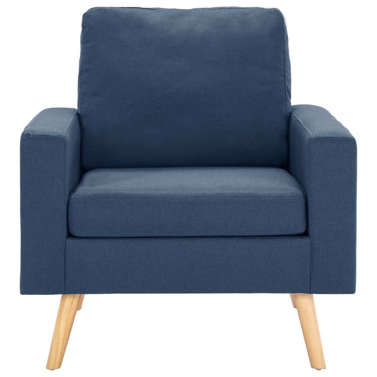 2-delig Bankstel stof blauw