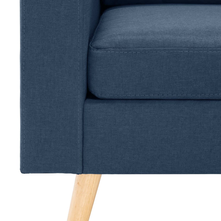 2-delig Bankstel stof blauw