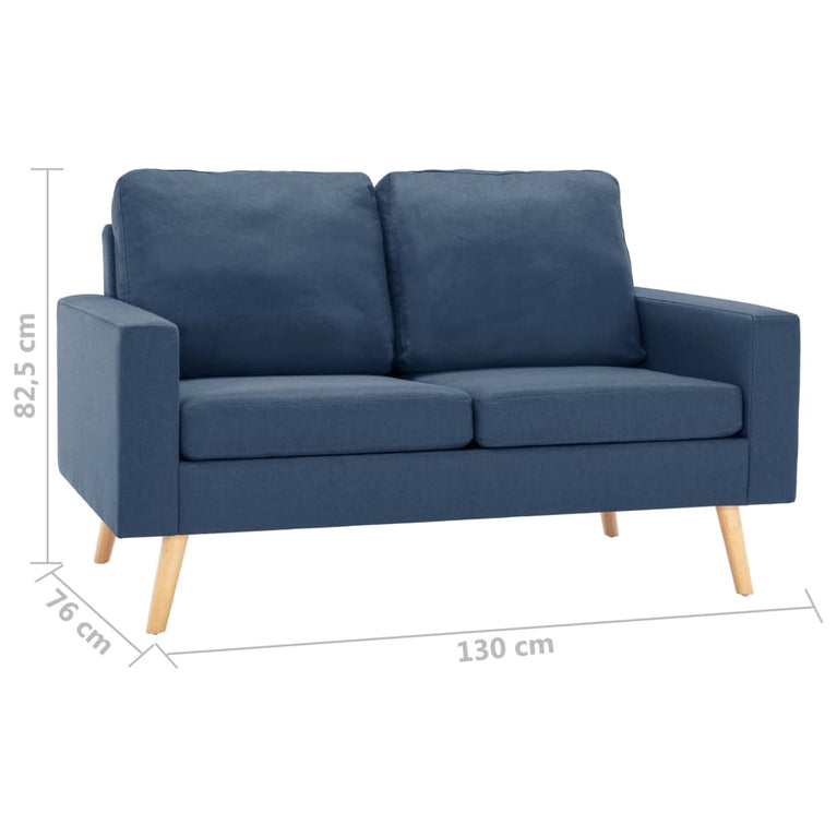 2-delig Bankstel stof blauw