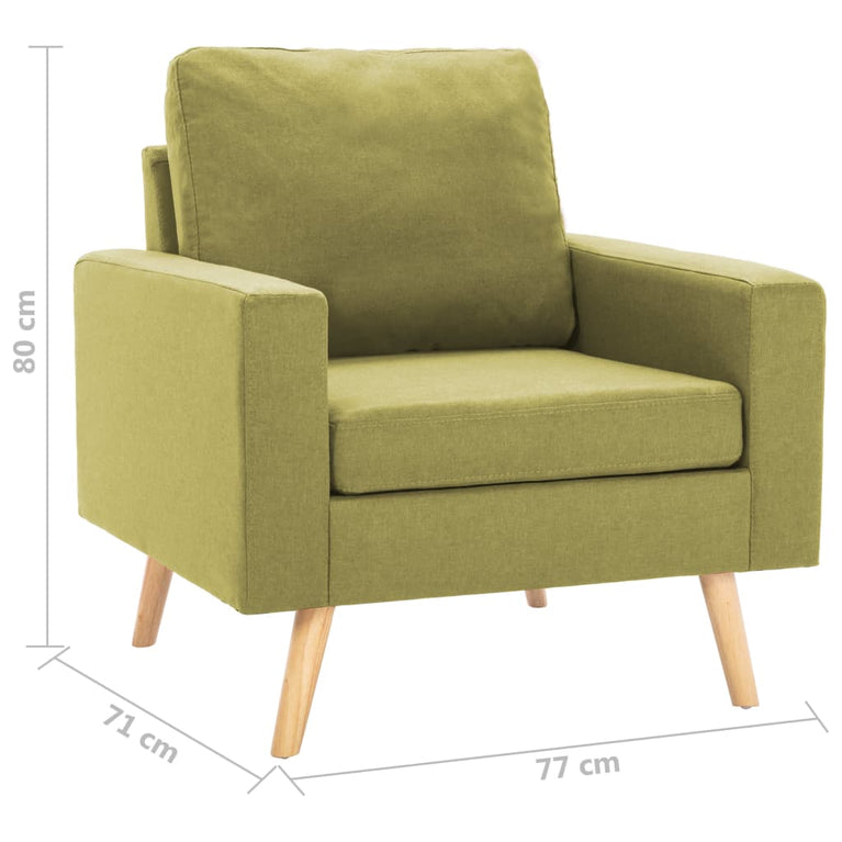 2-delig Bankstel stof groen